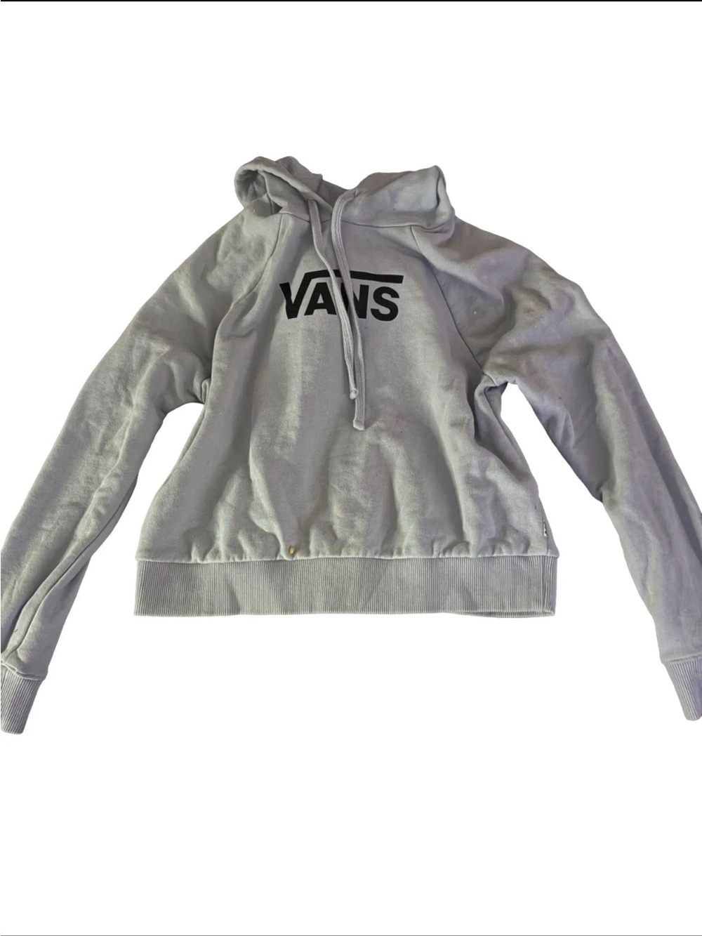 Vans Light Baby Blue Cropped Pullover Logo Hoodie